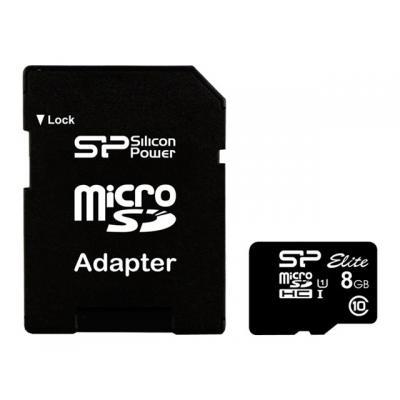 Картка пам'яті Silicon Power 8Gb microSDHC class 10 (SP008GBSTHBU1V10SP)