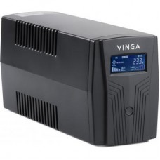 Джерело безперебійного живлення Vinga LCD 800VA plastic case with USB+RJ11 (VPC-800PU) - Фото