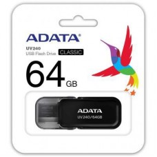 USB флеш накопитель ADATA 64GB UV240 Black USB 2.0 (AUV240-64G-RBK) - Фото