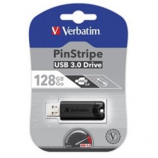 USB флеш накопитель Verbatim 128GB PinStripe Black USB 3.0 (49319) - Фото