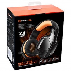 Наушники REAL-EL GDX-7700 SURROUND 7.1 black-orange - Фото