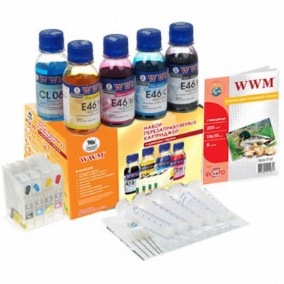Комплект перезаправляемых картриджей WWM Epson C63/85/CX3500/6500 (RC.T046)