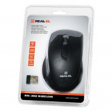 Мишка REAL-EL RM-300 black-grey - Фото