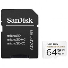 Картка пам'яті SANDISK 64 GB microSDXC class 10 UHS-I U3 V30 High Endurance (SDSQQNR-064G-GN6IA) - Фото