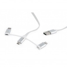 Дата кабель USB 2.0 AM to Lightning/Micro/Type-C 1.0m Cablexpert (CC-USB2-AMLM32-1M-W) Дата кабель USB 2.0 AM to Lightning/Micro/Type-C 1.0m Cablexpert (CC-USB2-AMLM32-1M-W) - Фото
