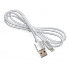 Дата кабель USB 2.0 AM to Lightning 1m nylon silver Vinga (VCPDCLNB1S) - Фото