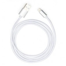 Дата кабель USB 2.0 AM to Lightning 1m nylon silver Vinga (VCPDCLNB1S) - Фото