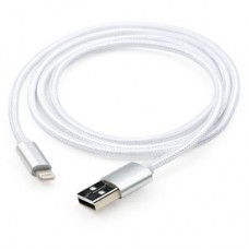 Дата кабель USB 2.0 AM to Lightning 1m nylon silver Vinga (VCPDCLNB1S) - Фото
