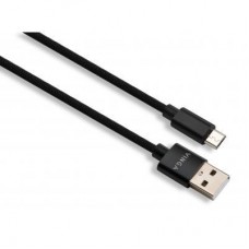 Дата кабель USB 2.0 AM to Micro 5P 1m nylon black Vinga (VCPDCMNB1BK) - Фото