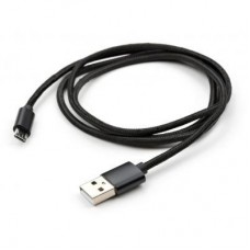 Дата кабель USB 2.0 AM to Micro 5P 1m nylon black Vinga (VCPDCMNB1BK) - Фото