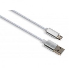Дата кабель USB 2.0 AM to Micro 5P 1m LED silver Vinga (VCPDCMLED1S) - Фото