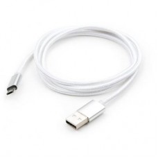 Дата кабель USB 2.0 AM to Micro 5P 1m LED silver Vinga (VCPDCMLED1S) - Фото