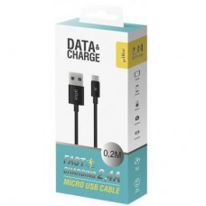 Дата кабель USB 2.0 AM to Micro 5P 0.2m black Piko (1283126493874) - Фото