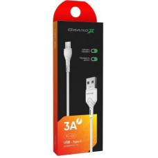 Дата кабель USB 2.0 AM to Type-C 1.0m White Grand-X (PC-03W) - Фото