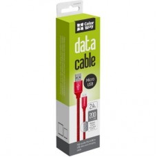 Дата кабель USB 2.0 AM to Micro 5P 2.0m red ColorWay (CW-CBUM009-RD) - Фото