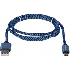 Дата кабель USB 2.0 AM to Micro 5P 1.0m USB08-03T blue Defender (87805) - Фото