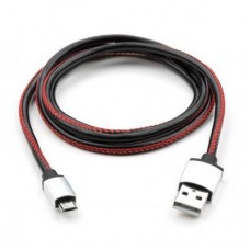 Дата кабель USB 2.0 AM to Micro 5P 1m pu leather black Vinga (VCPDCMLS1BK) - Фото