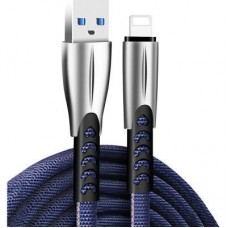 Дата кабель USB 2.0 AM to Lightning 1.0m zinc alloy blue ColorWay (CW-CBUL010-BL) - Фото