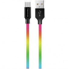 Дата кабель USB 2.0 AM to Micro 5P 1.0m multicolor ColorWay (CW-CBUM017-MC) - Фото
