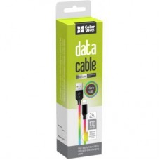 Дата кабель USB 2.0 AM to Micro 5P 1.0m multicolor ColorWay (CW-CBUM017-MC) - Фото