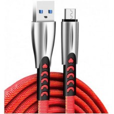 Дата кабель USB 2.0 AM to Micro 5P 1.0m zinc alloy red ColorWay (CW-CBUM011-RD) - Фото