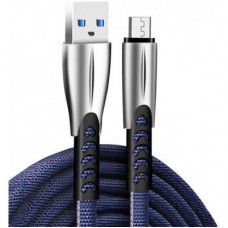 Дата кабель USB 2.0 AM to Micro 5P 1.0m zinc alloy blue ColorWay (CW-CBUM011-BL) - Фото