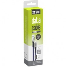 Дата кабель USB 2.0 AM to Micro 5P 1.0m zinc alloy blue ColorWay (CW-CBUM011-BL) - Фото