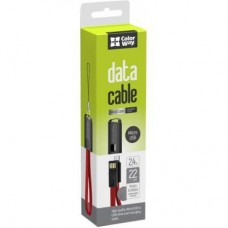 Дата кабель USB 2.0 AM to Micro 5P 0.22m red ColorWay (CW-CBUM022-RD) - Фото