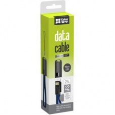 Дата кабель USB 2.0 AM to Micro 5P 0.22m blue ColorWay (CW-CBUM022-BL) - Фото