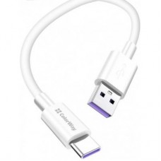 Дата кабель USB 2.0 AM to Type-C 1.0m 5A white ColorWay (CW-CBUC019-WH) - Фото