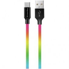 Дата кабель USB 2.0 AM to Type-C 1.0m multicolor ColorWay (CW-CBUC018-MC) - Фото