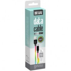 Дата кабель USB 2.0 AM to Type-C 1.0m multicolor ColorWay (CW-CBUC018-MC) - Фото