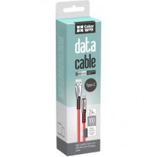 Дата кабель USB 2.0 AM to Type-C 1.0m zinc alloy red ColorWay (CW-CBUC012-RD) - Фото