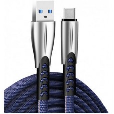 Дата кабель USB 2.0 AM to Type-C 1.0m zinc alloy blue ColorWay (CW-CBUC012-BL) - Фото