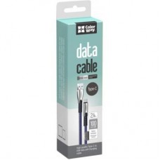 Дата кабель USB 2.0 AM to Type-C 1.0m zinc alloy blue ColorWay (CW-CBUC012-BL) - Фото