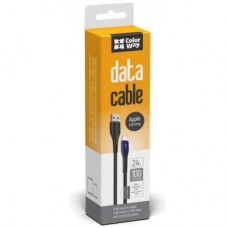 Дата кабель ColorWay USB 2.0 AM to Lightning 1.0m led black (CW-CBUL034-BK) - Фото