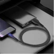 Дата кабель ColorWay USB 2.0 AM to Lightning 1.0m led black (CW-CBUL034-BK) - Фото