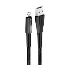 Дата кабель ColorWay USB 2.0 AM to Lightning 1.0m zinc alloy + led black (CW-CBUL035-BK) - Фото