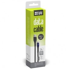 Дата кабель ColorWay USB 2.0 AM to Micro 5P 1.0m led black (CW-CBUM034-BK) - Фото