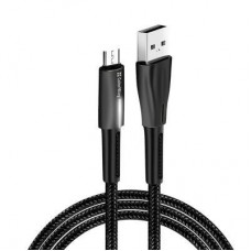 Дата кабель ColorWay USB 2.0 AM to Micro 5P 1.0m zinc alloy + led black (CW-CBUM035-BK) - Фото
