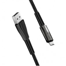 Дата кабель ColorWay USB 2.0 AM to Micro 5P 1.0m zinc alloy + led black (CW-CBUM035-BK) - Фото