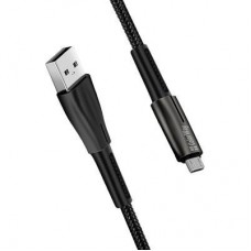Дата кабель ColorWay USB 2.0 AM to Micro 5P 1.0m zinc alloy + led black (CW-CBUM035-BK) - Фото