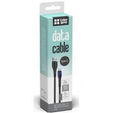Дата кабель ColorWay USB 2.0 AM to Type-C 1.0m led black (CW-CBUC034-BK) - Фото