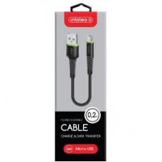 Дата кабель USB 2.0 AM to Micro 5P 0.2m CBFLEXM0 black Intaleo (1283126487422) Дата кабель USB 2.0 AM to Micro 5P 0.2m CBFLEXM0 black Intaleo (1283126487422) - Фото