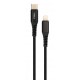 Дата кабель USB Type-C to Lightning 1.0m 3A nylon braided black back Vinga (VCPTCL3ANBK)