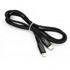 Дата кабель USB Type-C to Lightning 1.0m 3A nylon braided black back Vinga (VCPTCL3ANBK) - Фото