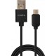 Дата кабель USB 2.0 AM to Type-C 1.0m 3A PVC black Vinga (VCPUSBTC3ABK)