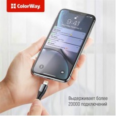 Дата кабель USB Type-C to Lightning 1.0m ColorWay (CW-CBPDCL033-GR) - Фото