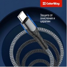 Дата кабель USB Type-C to Lightning 2.0m ColorWay (CW-CBPDCL036-GR) - Фото