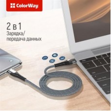 Дата кабель USB Type-C to Lightning 1.0m ColorWay (CW-CBPDCL033-GR) - Фото